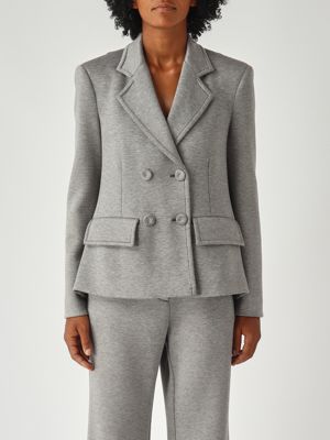 Stretch viscose blend blazer for girls Grey Melange Meimeij