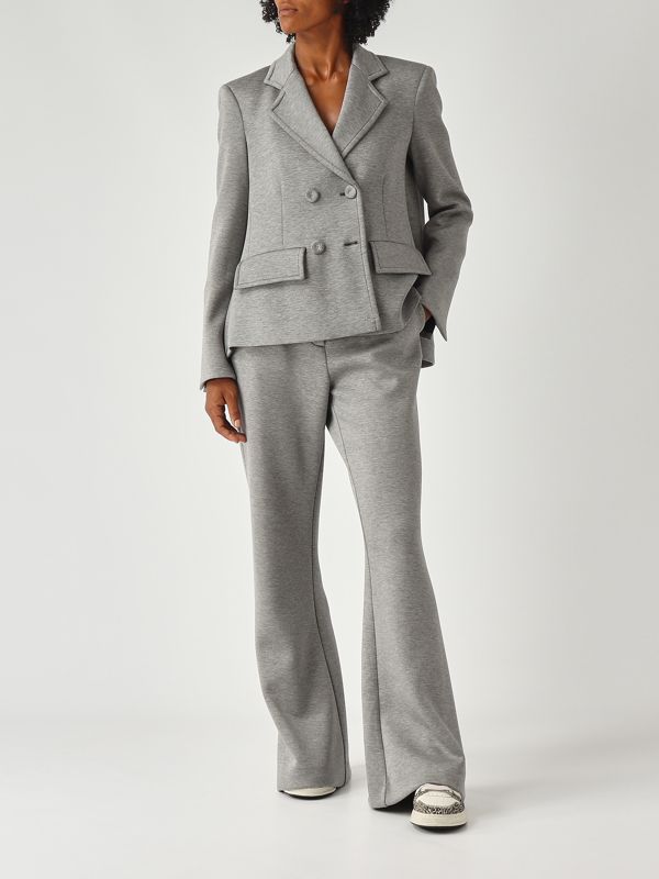 2. Pantalón de mujer en mezcla de viscosa elástica Gris jaspeado Meimeij m5fd16