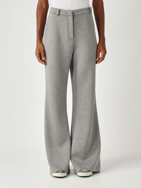 1. Pantalón de mujer en mezcla de viscosa elástica Gris jaspeado Meimeij m5fd16