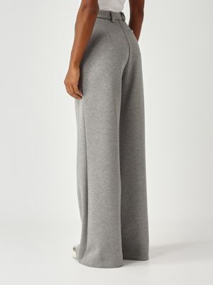 4. Pantalón de mujer en mezcla de viscosa elástica Gris jaspeado
