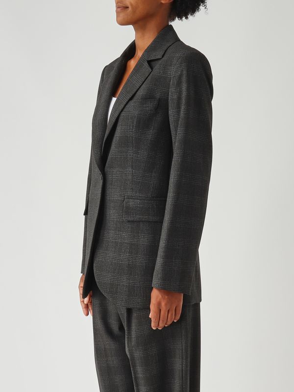 3. Blazer de mujer en mezcla de viscosa elástica Carbón Meimeij m5fp00