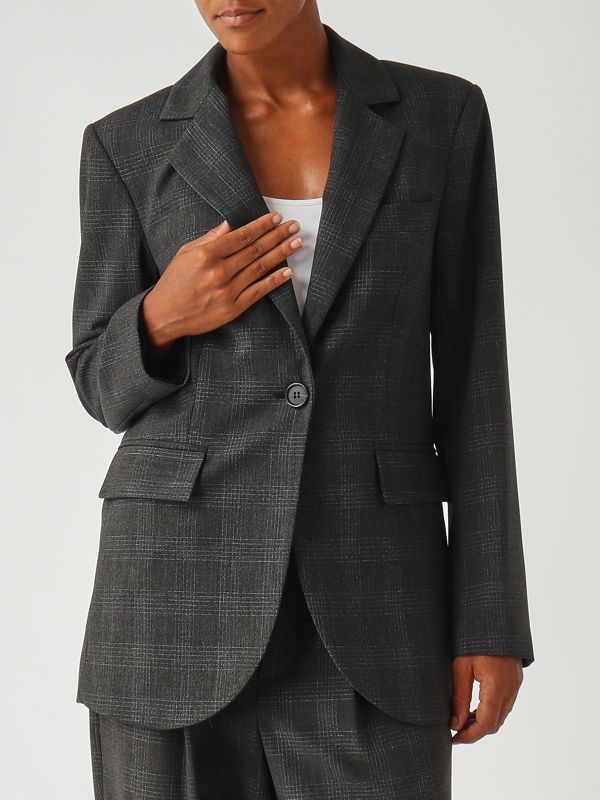 5. Blazer de mujer en mezcla de viscosa elástica Carbón Meimeij m5fp00