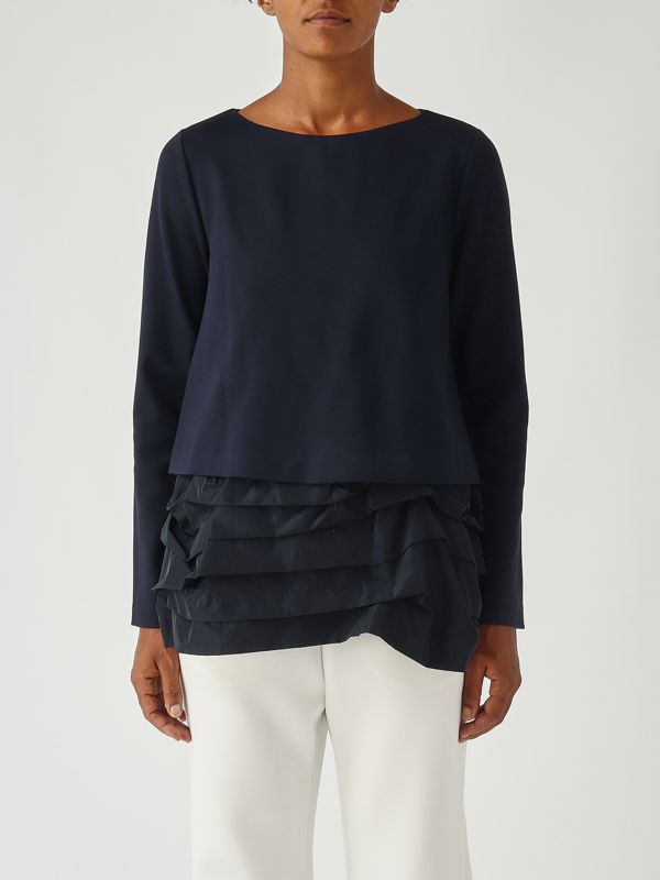 1. Blusa donna in misto viscosa stretch Blu Meimeij m5fb05