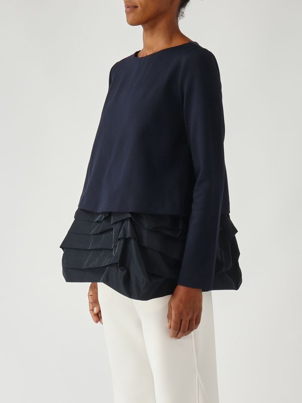 3. Blusa donna in misto viscosa stretch Blu Meimeij m5fb05