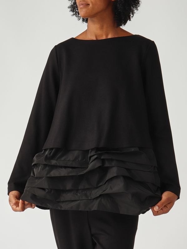 5. Blusa donna in misto viscosa stretch Nero Meimeij m5fb05