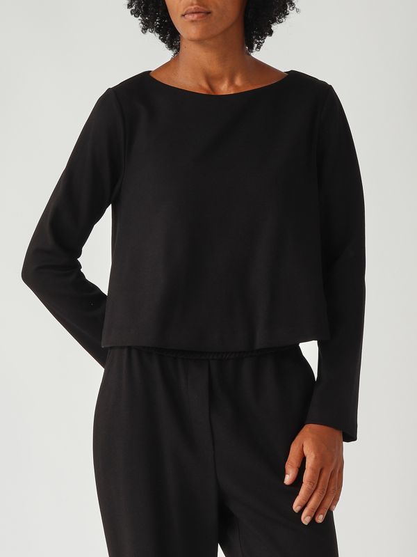 6. Blusa donna in misto viscosa stretch Nero Meimeij m5fb05