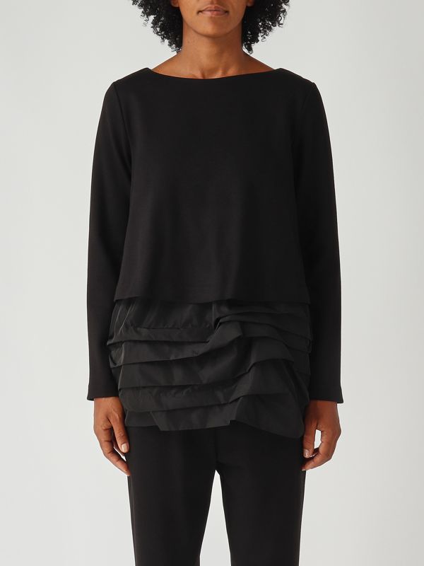 1. Blusa donna in misto viscosa stretch Nero Meimeij m5fb05