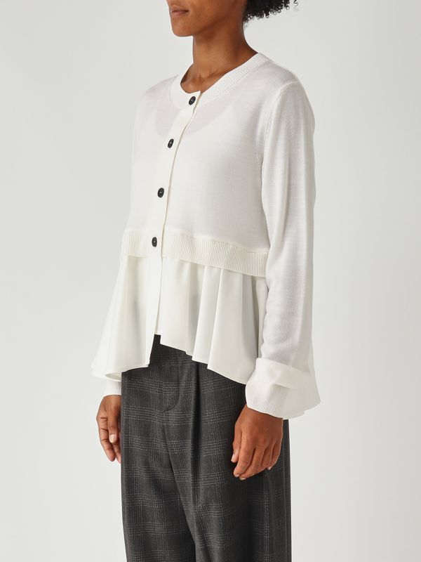 3. Cardigan donna in lana vergine Biancolatte Meimeij m5fz71