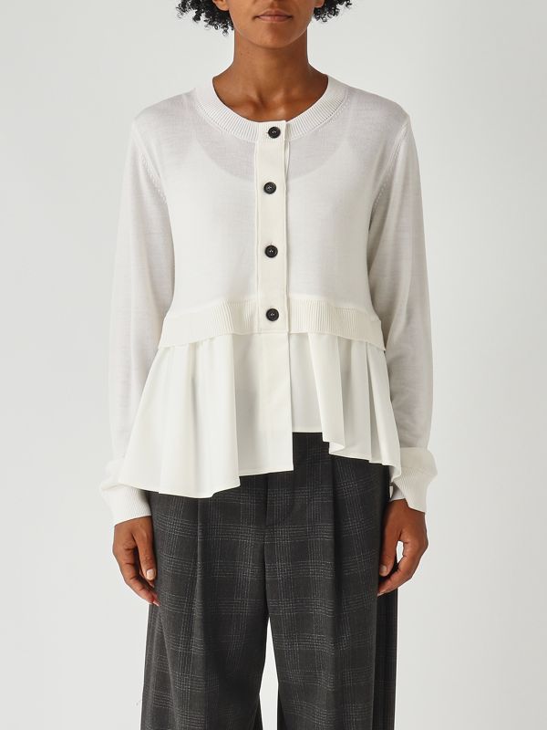 1. Cardigan donna in lana vergine Biancolatte Meimeij m5fz71