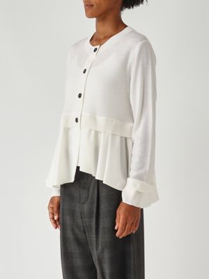 3. Cardigan donna in lana vergine Biancolatte