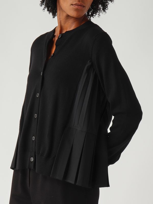 5. Cardigan donna in lana vergine Nero Meimeij m5fz69
