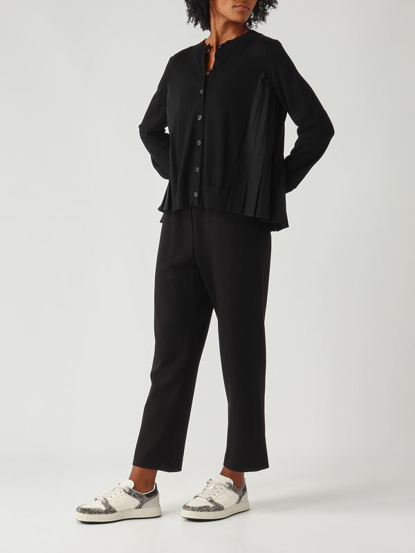 2. Cardigan donna in lana vergine Nero Meimeij m5fz69