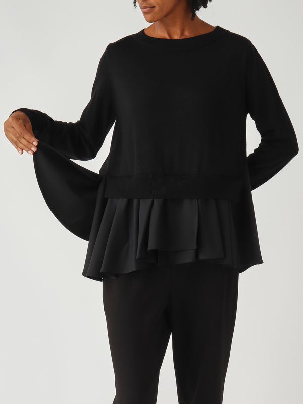 5. Maglia donna in lana vergine Nero Meimeij m5fz67