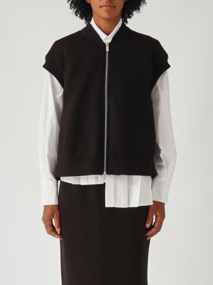 Stretch viscose blend vest for women Black Meimeij