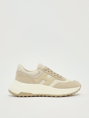 Hi-Fi H669 suede and nubuck leather sneakers for women Sand Hogan