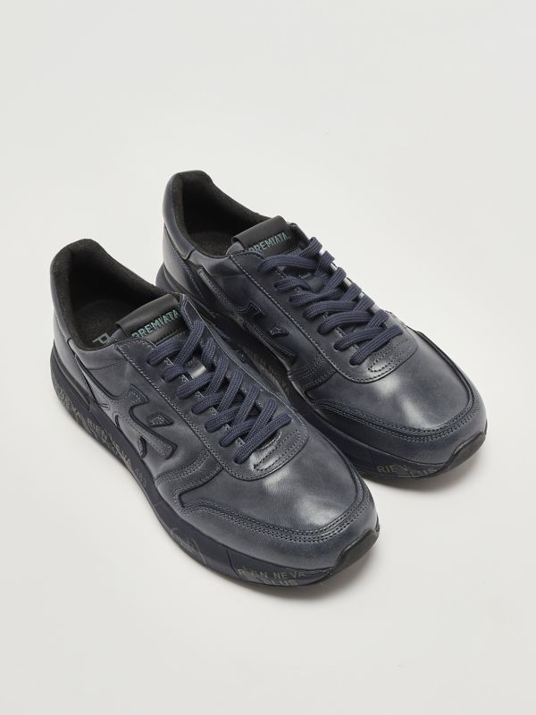 Mick 1807N leather sneakers for men mik01807 Dark Navy | Caposerio.com