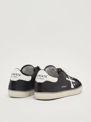 3. Zapatillas de hombre Steven 5439 en ante y piel lisa Negro-Blanco
