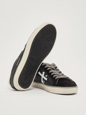 4. Zapatillas de hombre Steven 5439 en ante y piel lisa Negro-Blanco