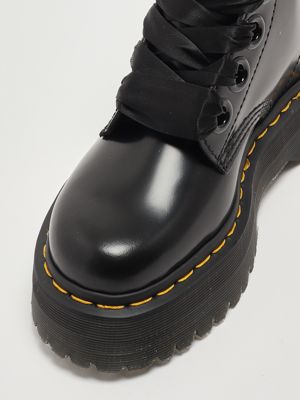 4. Botas militares para mujer Molly Buttero en piel lisa brillante Negro
