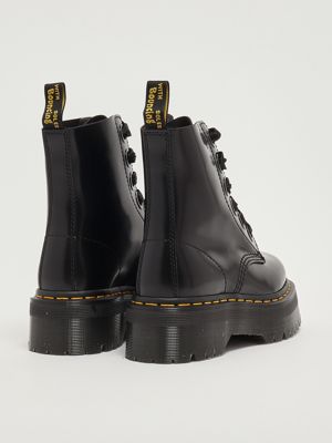 3. Botas militares para mujer Molly Buttero en piel lisa brillante Negro