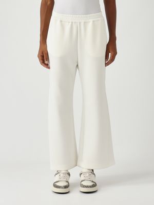 Stretch viscose blend trousers for women White Meimeij