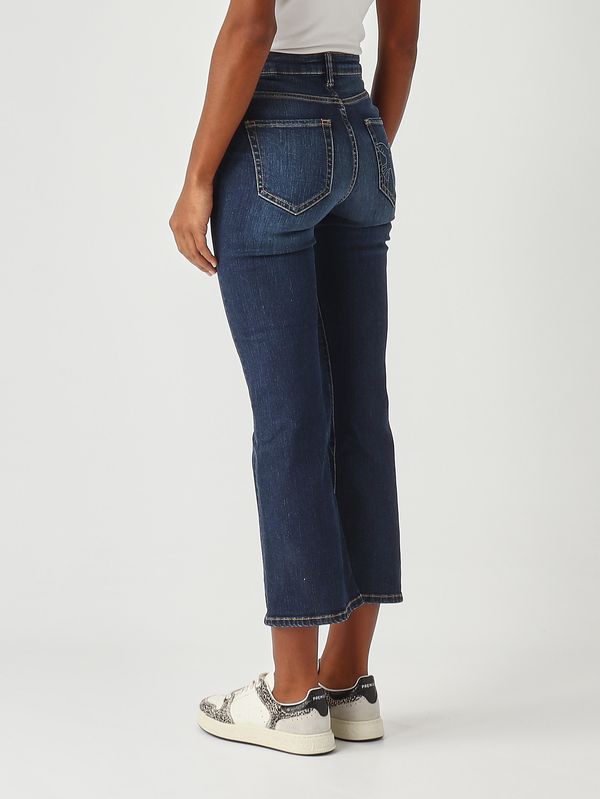 4. Damen Britney Bootcut Jeans aus Stretch-Baumwolle Dunkler Denim Pinko 103860a2rx
