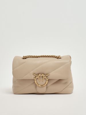 Borsa donna Love Puff Classic in pelle Beige-Grigio Pinko