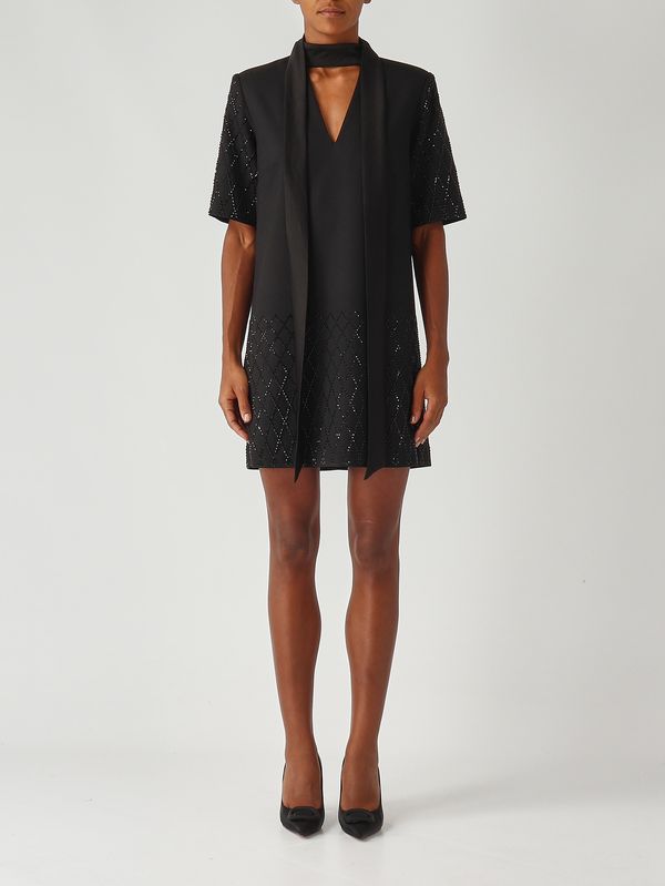 Lipogramma stretch viscose blend dress for women 105523a2po Black