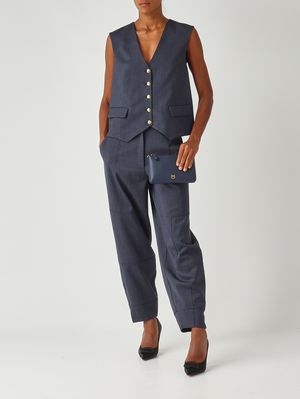 2. Ketchup stretch armored wool blend vest for women Dark blue
