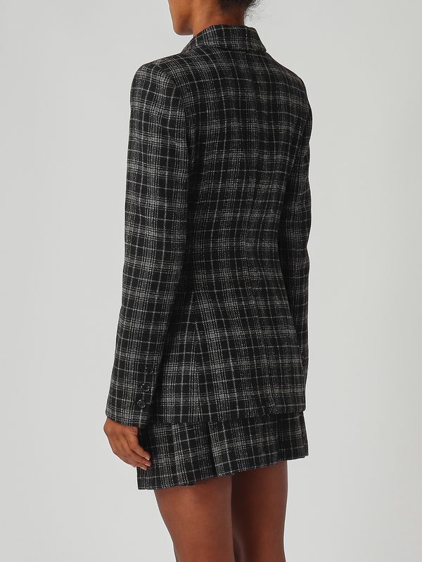 4. Blazer de mujer Ginevra en mezcla de lana elástica Negro-Beige Pinko 106072a36m