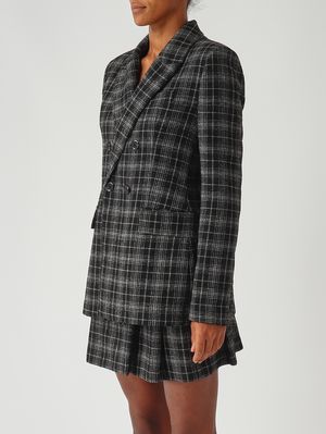 3. Blazer de mujer Ginevra en mezcla de lana elástica Negro-Beige