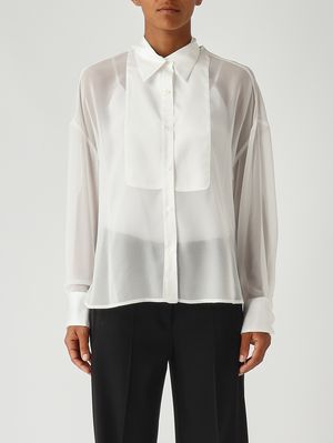 Camicia donna Marquilla in georgette stretch Bianco Pinko