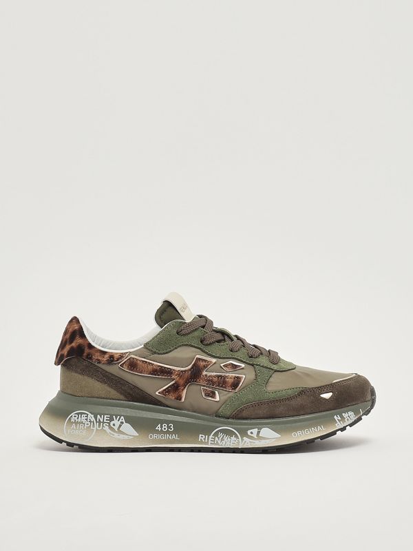 1. Lauryn 7790 women's leather sneakers Military Premiata lauryn7790