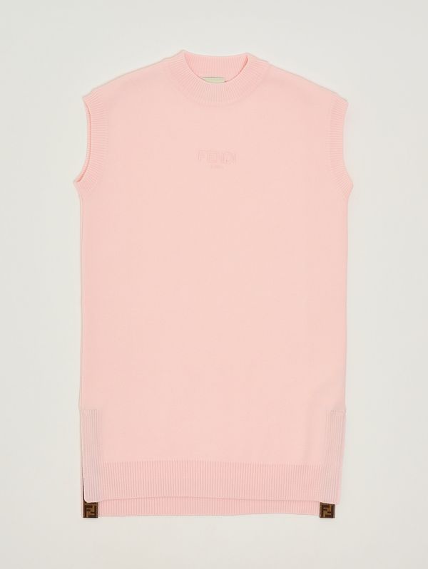 1. Robe en laine pour fille Rose bébé Fendi jfg221auku