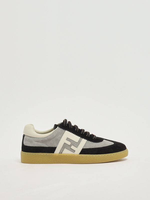 1. Sneakers bambino in pelle Nero-Grigio Fendi jmr524aueg