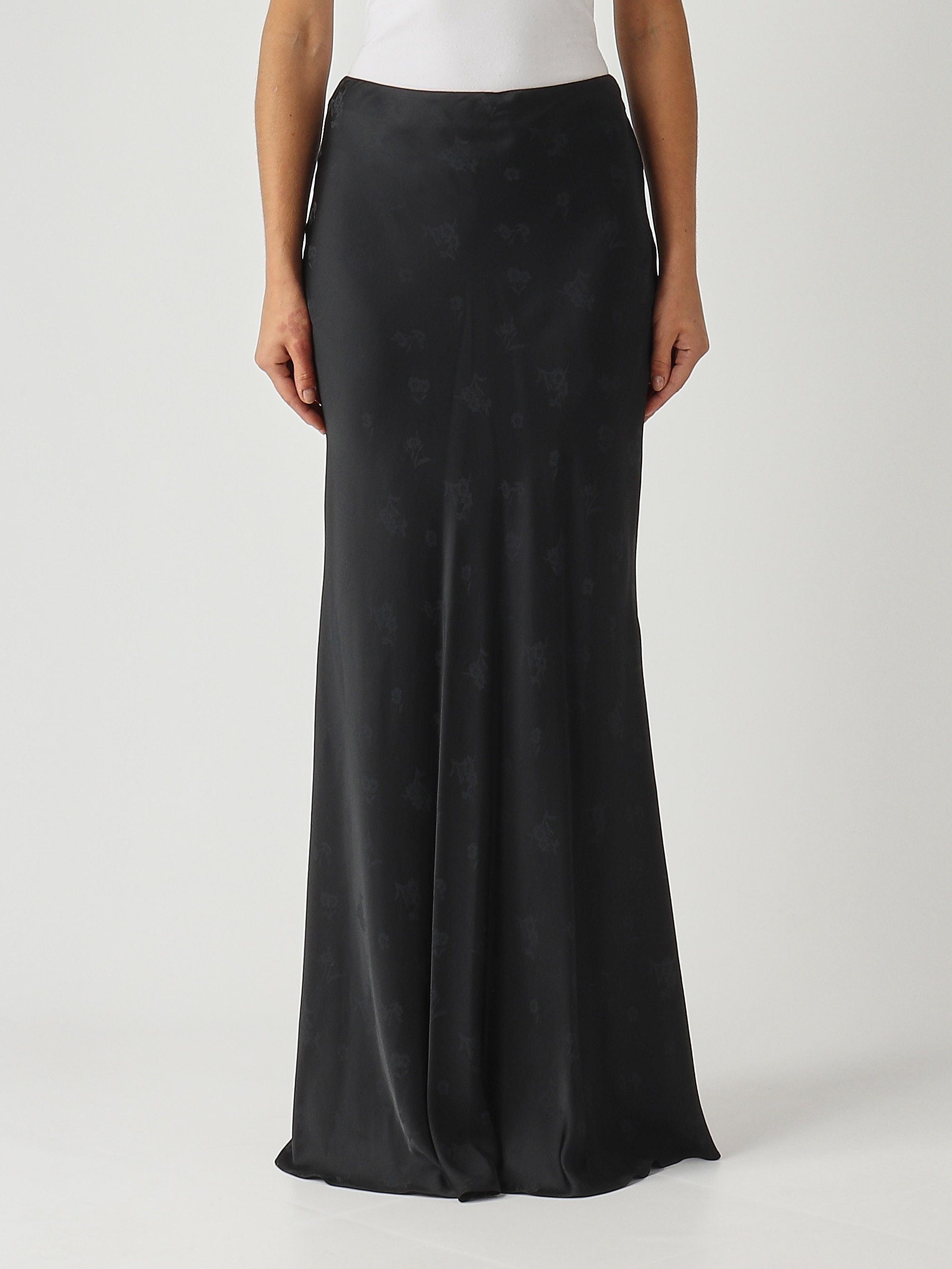 Jupe évasée en viscose, noire - L'Essentiel par MF