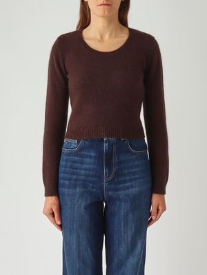 Damenpullover aus Alpaka-Mix Moro-Schokolade Twinset