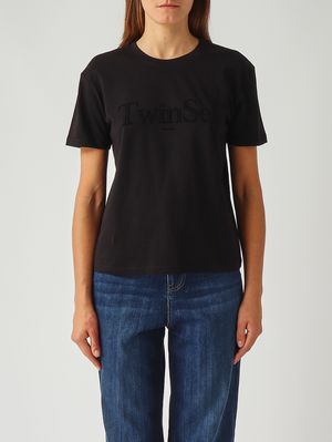 Women's cotton T-shirt Black Twinset