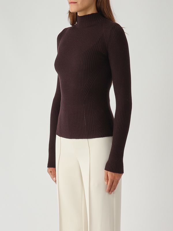 3. Women's wool mock turtleneck Moro-Chocolate Twinset 252tt3111