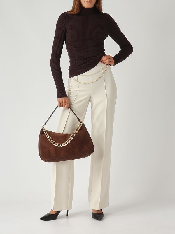 2. Women's wool mock turtleneck Moro-Chocolate Twinset 252tt3111