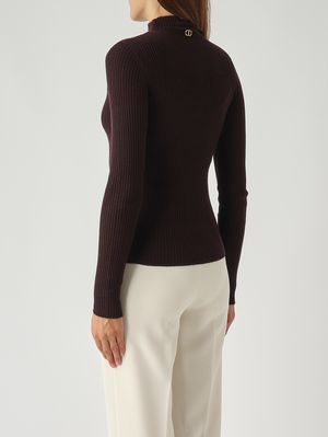 4. Women's wool mock turtleneck Moro-Chocolate