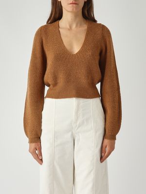 Pull femme en mélange de laine Marron Twinset