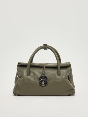Borsa donna Dotta Saeta S in pelle nappata Oliva Scuro Zanellato