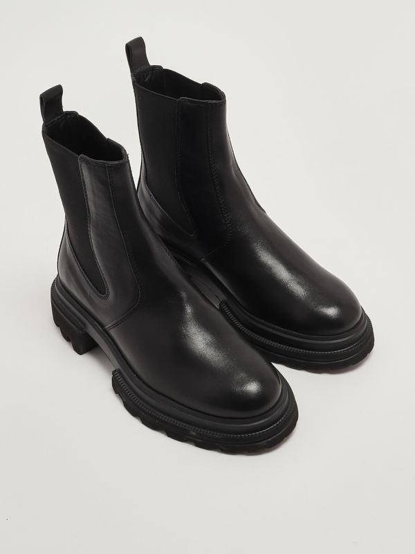 2. Damen Chelsea-Stiefel H674 aus Leder Schwarz Hogan hxw6740fm0ikxt