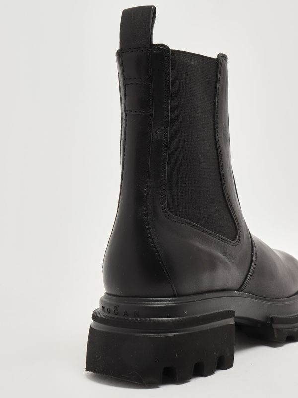 5. Damen Chelsea-Stiefel H674 aus Leder Schwarz Hogan hxw6740fm0ikxt