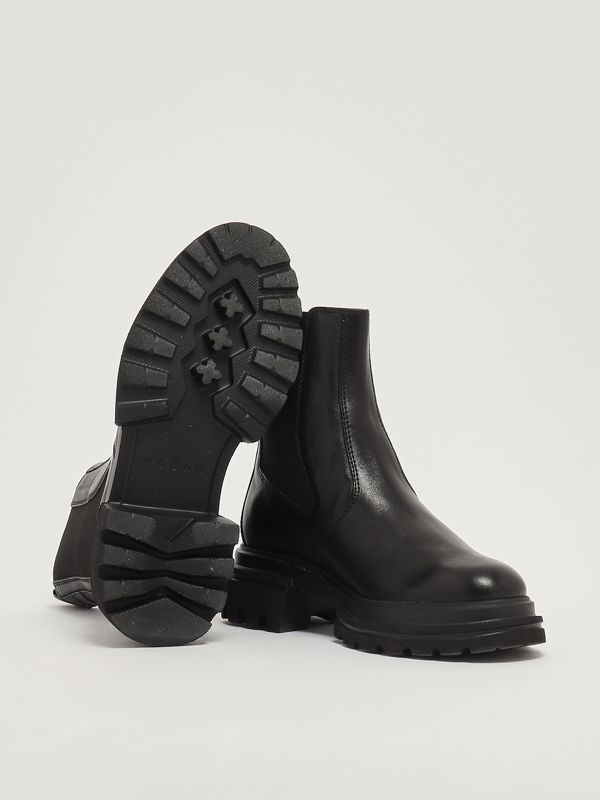 4. Damen Chelsea-Stiefel H674 aus Leder Schwarz Hogan hxw6740fm0ikxt