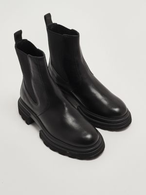 2. Damen Chelsea-Stiefel H674 aus Leder Schwarz