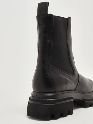 5. Damen Chelsea-Stiefel H674 aus Leder Schwarz