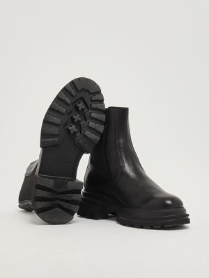 4. Damen Chelsea-Stiefel H674 aus Leder Schwarz