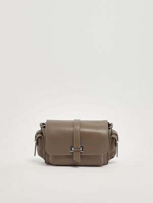 Flap leather bag for women Light Dove Grey Hogan
